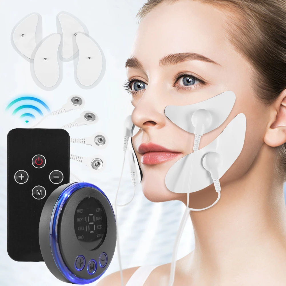 EMS Facial Massager Facial Lifting Device Anti-Wrinkle Anti-Aging Beauty Device USB Charging 8 Modes 19 Levels for Neck Face